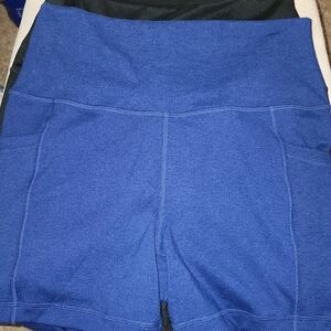 🤑SOLD🤑NWOT 2 Pack Women's Athletic Shorts  Blue /black Blue Has Media Pockets